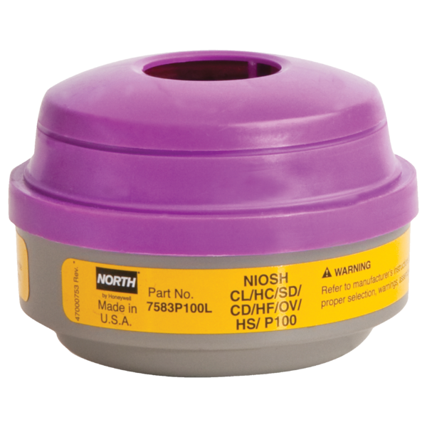 North Combination Organic Vapor-Acid Gas Cartridge & P100 Filter